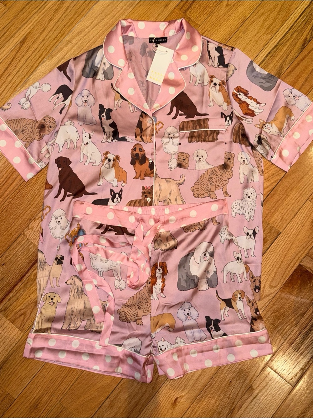 New w/ Tags Anthropologie Karen Mabon Satin Pyjama Set size Small - Picture 2 of 2